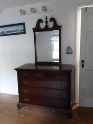 Genuine Mahogany Chest Of Drawers With Mirror