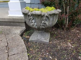 Stone Garden Concrete Planter Victorian Art Nouveau Style, Right
