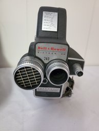 Vintage Bell &howell Sixteen MM 240 Movie Camera With Hard Case & Key