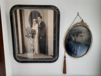 Two Antique Framed Black & White Photographs