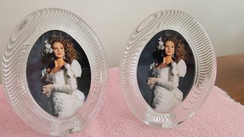 Two New Oval Mikasa Glass Picture Frames