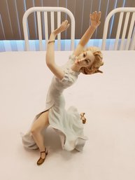 Vintage Royal Swan Collection Hand Made In Italy Dancing Woman Porcelain Figurine