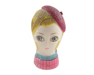RARE Vintage Retro 1960's Ladies Bust Coin Bank Hand Painted - Made In Japan