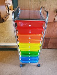 Two Ten Drawer Colorful Mobile Storage Shelves (only One In Photo)