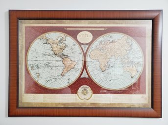 Large Framed Map Of The World Wall Art Print