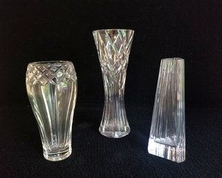 Trio Of Lovely Vintage GOEBEL Lead Crystal Vases