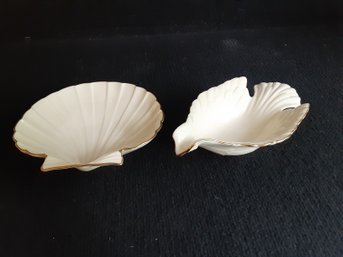 Lenox Porcelain Clamshell & Dove Candy Dishes