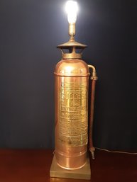Copper/Brass Fire Extinguisher Large Lamp
