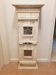 Vintage Rustic Upcycled Repurposed Toolbox Whitewashed Small Cabinet
