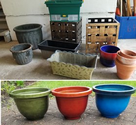Large Assortment Of Gardening Planters, Pots & Containers