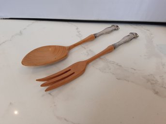 Sterling Silver Handle Salad Utensils