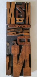 Mounted Vintage Printing Press Letters Wall Hanging