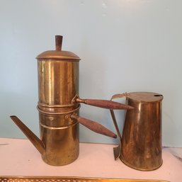 Vintage Bain-marie/Double Boiler With Wooden Handles