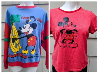 Mickey Mouse 60th Anniversary Sweater Shirt 1928-1988 Plus Vintage T- Shirt