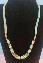 Turquoise Heishi-style Vintage Beaded Necklace