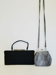 Vintage Le France And Faux Snakeskin Evening Handbags