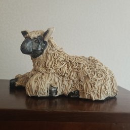 Vintage Resting Wooly Sheep Handmade Tey Pottery Norfolk, England