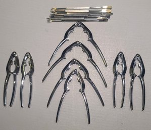 Set Of Lobster / Crab Stainless Crackers And Fork Picks