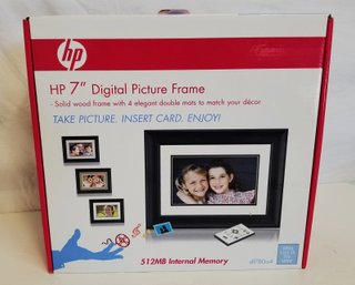 NEW - HP 7' Digital Picture Frame Solid Wood With 4 Double Mats