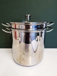Williams Sonoma 12 Qt 'KIM' 18/10 Stainless Steel Stock Pot With Steamer