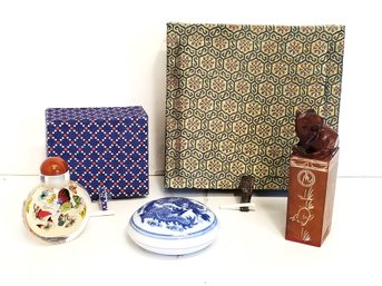 Set Of Mini Japanese Ceramic & Glass Decorative Items