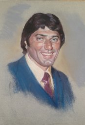 A Vintage Original Pastel Of Joe Namath, From The Old Atlantic City Playboy Club