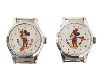 Pair Of Mickey Mouse Wind-Up Watch Faces