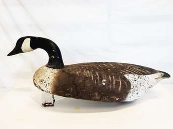 Vintage Original Large 24' Cork Canadian Goose Decoy With Glass Eyes & Wood Head