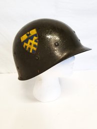 Vintage WWII World War 2 Military Fiberglass Field Helmet With Lining 101st Armored Cavalry Regiment