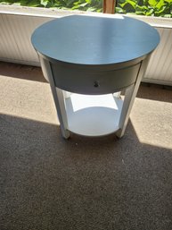 White Curved Oval Shape End Table