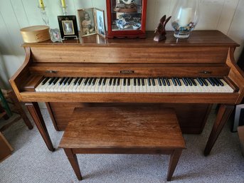 Baldwin Spinet Upright Piano 36x55x22 & Bench With Bonus Vintage Sheet Music