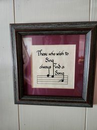 Inspirational Musician Art Piece- Those Who Wish To Sing Always Find A Song-  7' X 7'