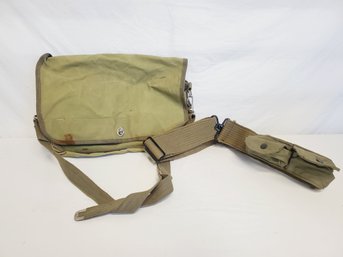 Vintage WWII Military Army Japanese Made Shoulder Bag & Utility Belt