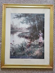 'A Walk By The River' Large Beautifully Framed Vintage Museum Print 32' X 16'