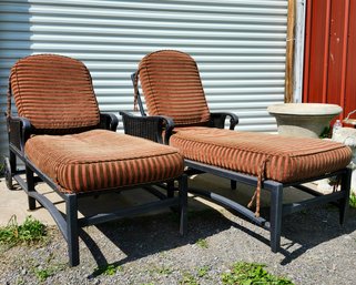 Pair Of Castelle Cushioned Chaise Lounge Chairs (A)