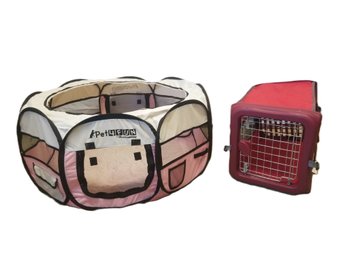 Pet4Fun Portable Pet Playpen & Collapsible Travel Carrier