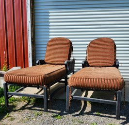 Pair Chaise Lounge Chairs Castelle Sunbrella (B)