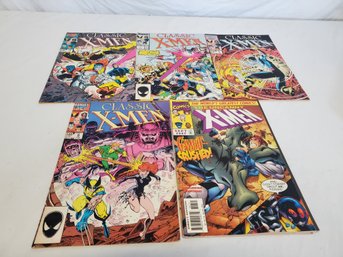 Five Assorted MARVEL X-Men Comic Books - Classic & Uncanny