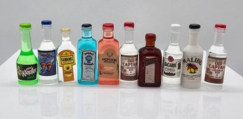 Really Cool Lot Of 10 Miniature Booze Bottles