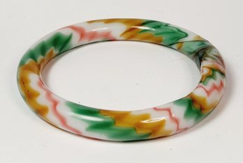 Multi-colored Jadeite / Stone  Solid Bangle Bracelet