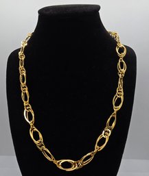 Yellow Gold Over Sterling 10MM Oval Link Chain Necklace