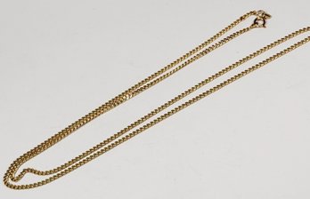 14k Italian Yellow Gold Thin Cuban Link Necklace