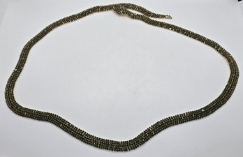 Black And Green Austrian Crystal Snake Necklace In Gold Tone