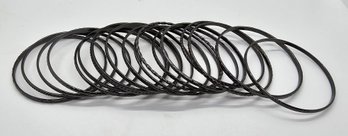Set Of 17 Gunmetal Tone Bangle Bracelets