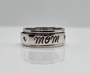Size 7 Mom Spinner Ring In Sterling