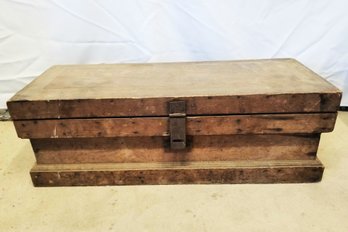 Vintage Large 31' Handmade Wooden Storage Box With Hinges & Handles