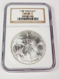 1999 Eagle Silver Dollar MS69  NGC Slabbed Coin(better Year)