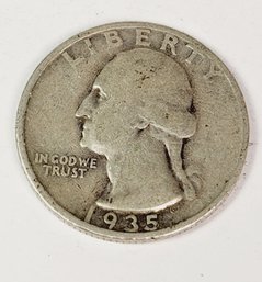 1935 -p Washington Silver Quarter (89 Years Old)