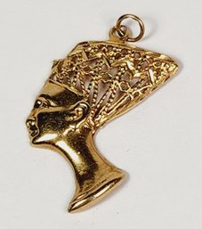 Vintage 14k Yellow Gold Nefertiti Egyptian Queen Charm / Pendant