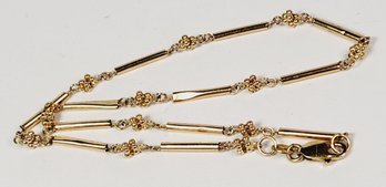 Beautiful Vintage 14k Yellow Gold Victorian Long Fancy Link Chain Anklet